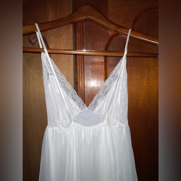 Vintage Tosca White Lace Maxi Lingerie Double Layer Bridal Nightie Small - Picture 4 of 8